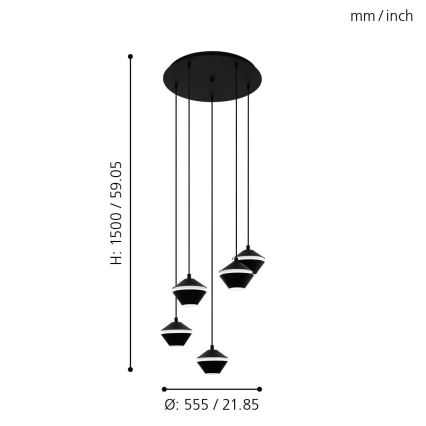 Eglo - LED Lühter 5xGU10/5W/230V