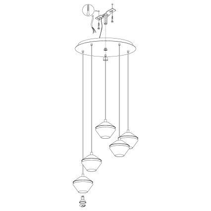 Eglo - LED Lühter 5xGU10/5W/230V