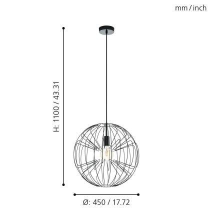 Eglo - Lühter 1xE27/60W/230V