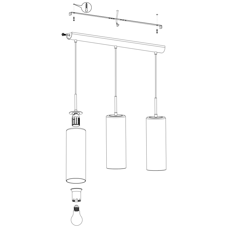 Eglo - Lühter 3xE27/15W/230V