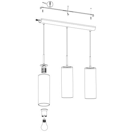 Eglo - Lühter 3xE27/15W/230V