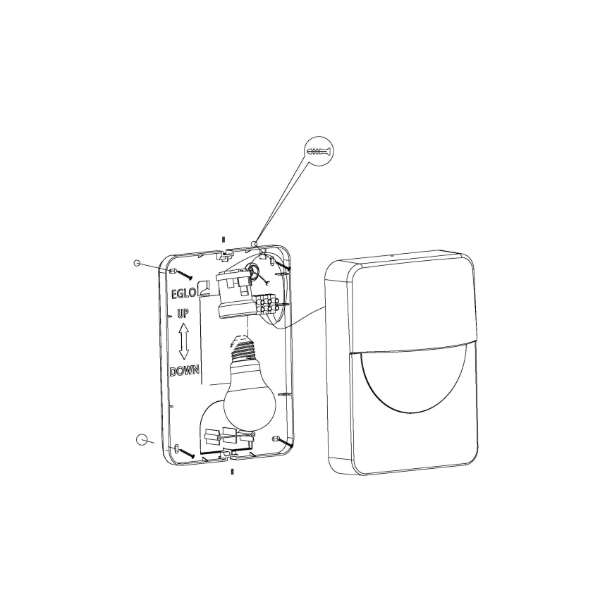Eglo - Seinavalgusti õue 1xE27/28W/230V IP44