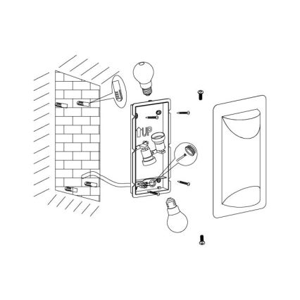 Eglo 98716 - Välisseinale kinnitatav seinavalgusti CISTIERNA 1 2xE27/10W/230V IP44