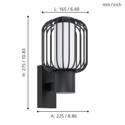 Eglo - Seinavalgusti õue 1xE27/28W/230V IP44