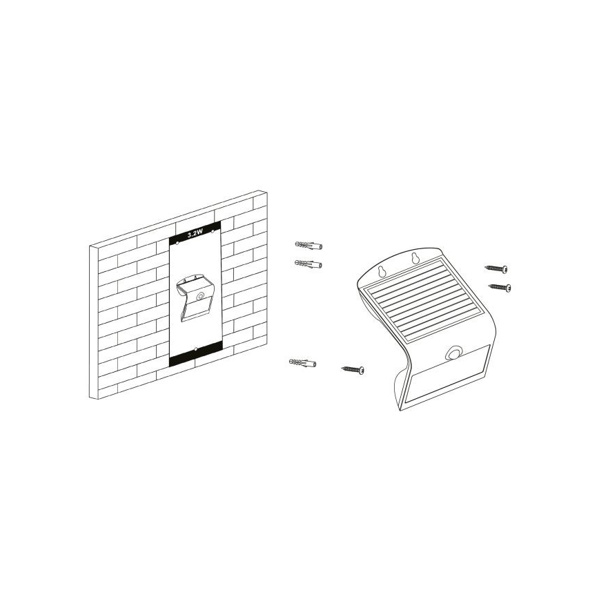 Eglo - Päikesepaneeliga valgusti anduriga LED/3,2W/3,7V 2000 mAh IP54