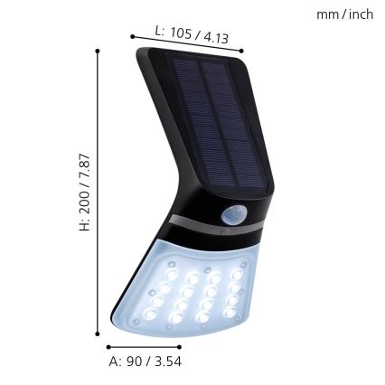 Eglo - LED Päikeselamp anduriga LED/2W/3,7V 1200 mAh IP44
