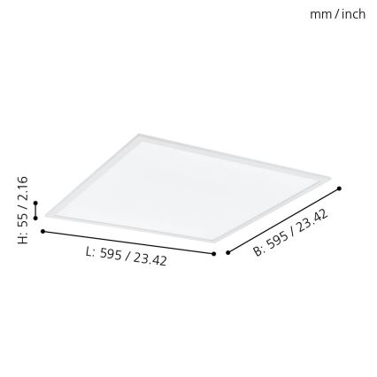 Eglo - RGBW Hämardatav laevalgusti LED/32,5W/230V 2700-6500K 60x60 cm + kaugjuhtimispult