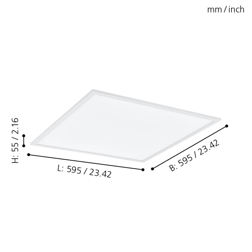 Eglo - RGBW Hämardatav laevalgusti LED/32,5W/230V 2700-6500K 60x60 cm + kaugjuhtimispult