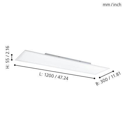 Eglo - RGBW Hämardatav laevalgusti LED/32,5W/230V 2700-6500K 120x30 cm + kaugjuhtimispult