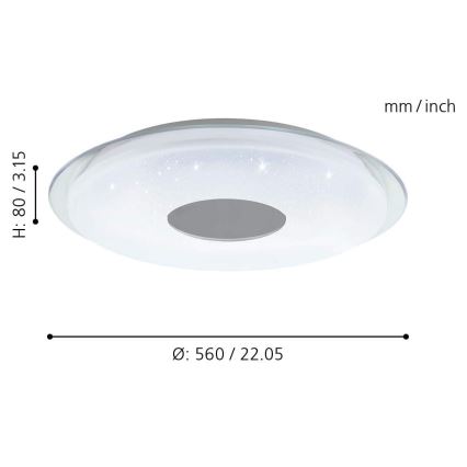 Eglo - LED RGB Hämardatav laevalgusti LANCIANO-C LED/38W/230V + Pult