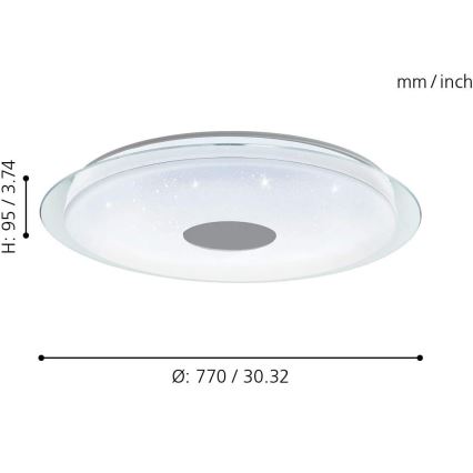 Eglo - LED RGB Hämardatav laevalgusti LANCIANO-C LED/53W/230V + Pult