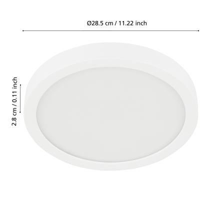 Eglo - hämardatav vannitoa laevalgusti LED/19,5W/230V 2700-6500K IP44 ZigBee läbimõõt 28,5 cm
