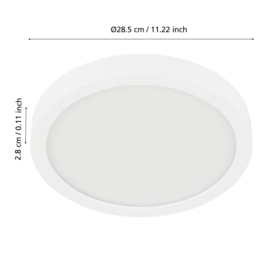 Eglo - hämardatav vannitoa laevalgusti LED/19,5W/230V 2700-6500K IP44 ZigBee läbimõõt 28,5 cm