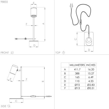 Eglo - LED Laualamp 1xGU10/4,5W/230V must