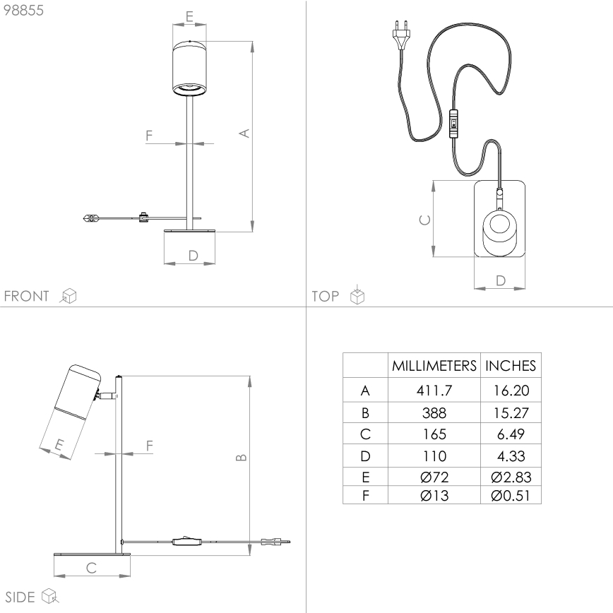 Eglo - LED Laualamp 1xGU10/4,5W/230V must