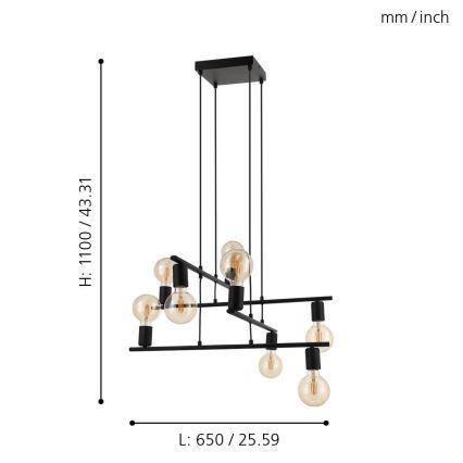 Eglo - Lühter 8xE27/40W/230V