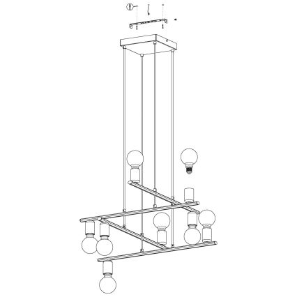 Eglo - Lühter 8xE27/40W/230V