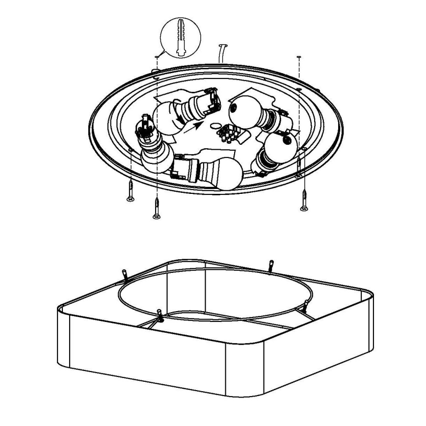 Eglo - Laevalgusti 5xE27/25W/230V