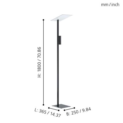 Eglo - LED Põrandalamp 2xGU10/5W/230V