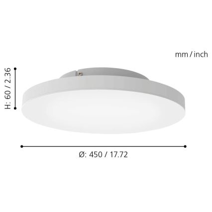Eglo - LED RGB Hämardatav laevalgusti TURCONA-C LED/20W/230V + Pult