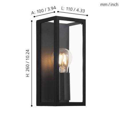 Eglo - Seinavalgusti vannituppa 1xE27/60W/230V IP44