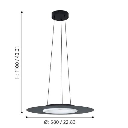 Eglo - LED RGB Hämardatav lühter COMPO ROSSO-C LED/16W/230V