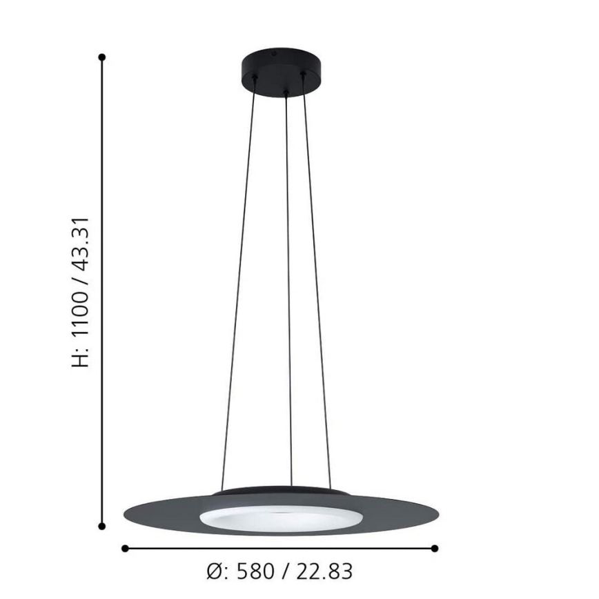 Eglo - LED RGB Hämardatav lühter COMPO ROSSO-C LED/16W/230V