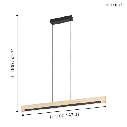 Eglo - LED Hämardatav lühter LED/25.5W/230V