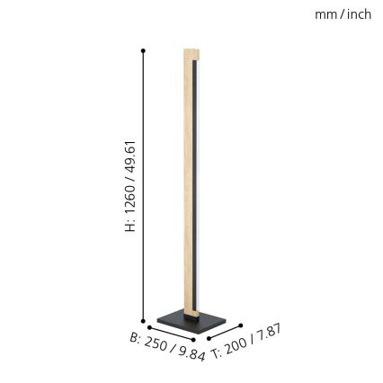 Eglo - LED Hämardatav põrandalamp LED/22W/230V