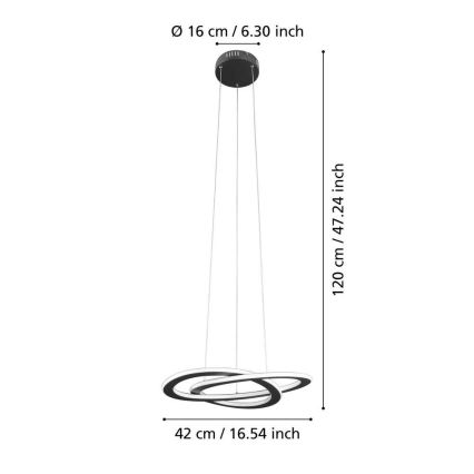 Eglo 99396 - Rippvalgusti riputuskaabliga ROLIMARE LED/35W/230V