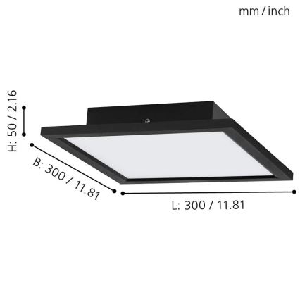 Eglo - LED RGB Hämardatav laevalgusti SALOBRENA-C LED/16W/230V 30x30 cm + kaugjuhtimispult