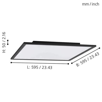 Eglo - RGB LED Hämardatav laevalgusti SALOBRENA-C LED/30,5W/230V + kaugjuhtimispult