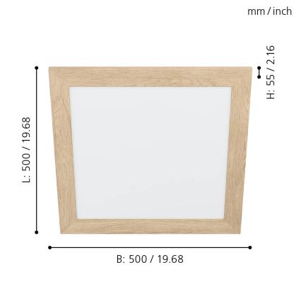 Eglo 99471 - LED laelamp PIGLIONASSO LED/20W/230V 500x500 mm