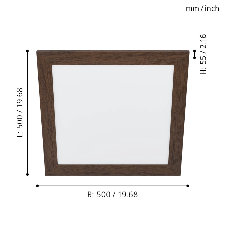 Eglo 99474 - LED-laelamp PIGLIONASSO LED/20W/230V 500x500 mm
