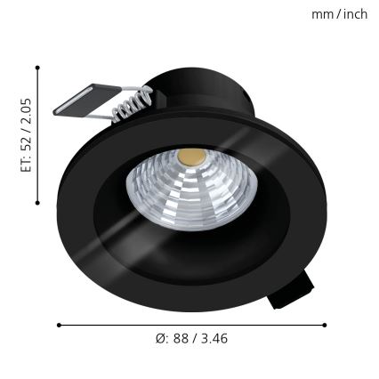 Eglo - LED Hämardatav süvistatav vannitoa valgusti LED/6W/230V 2700K IP44