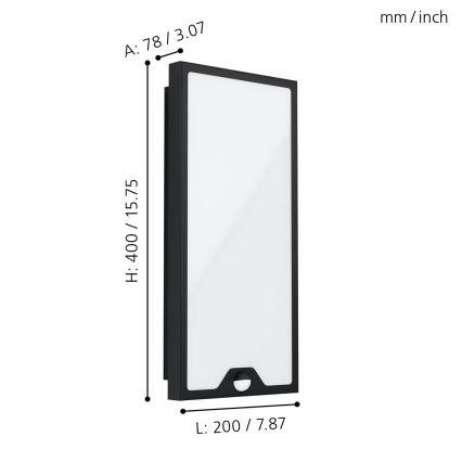 Eglo 99521 - LED Välivalgusti anduriga CASAZZA LED/16W/230V IP44