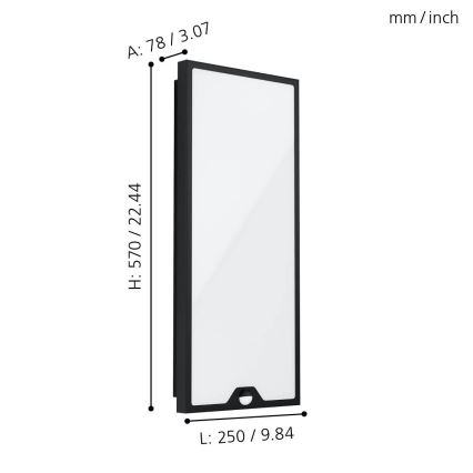 Eglo 99522 - LED Välivalgusti anduriga CASAZZA LED/18,5W/230V IP44