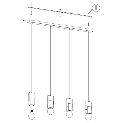 Eglo - Lühter 4xE27/40W/230V