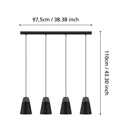 Eglo - Lühter 4xE27/40W/230V