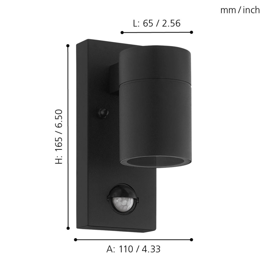 Eglo 99571 - LED Väli seinavalgusti anduriga RIGA 1xGU10/3W/230V IP44