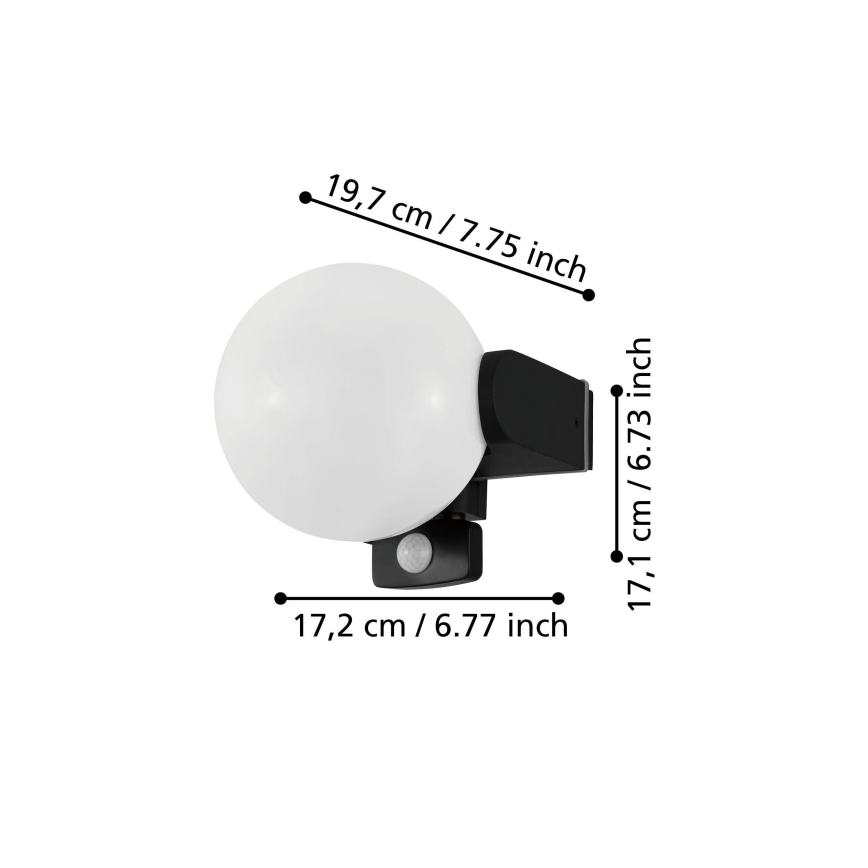 Eglo 99573 - Välisseinavalgusti anduriga RUBIO 1xE27/15W/230V IP44