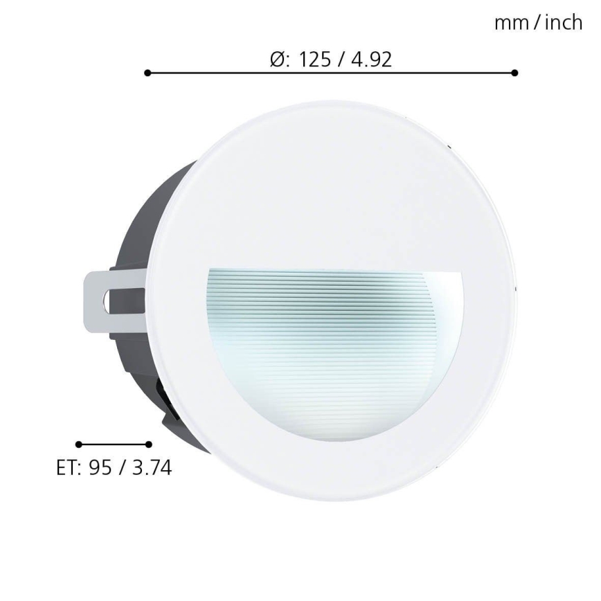 Eglo 99577 - LED Väli süvistatav valgusti ARACENA LED/2,5W/230V IP65 valge