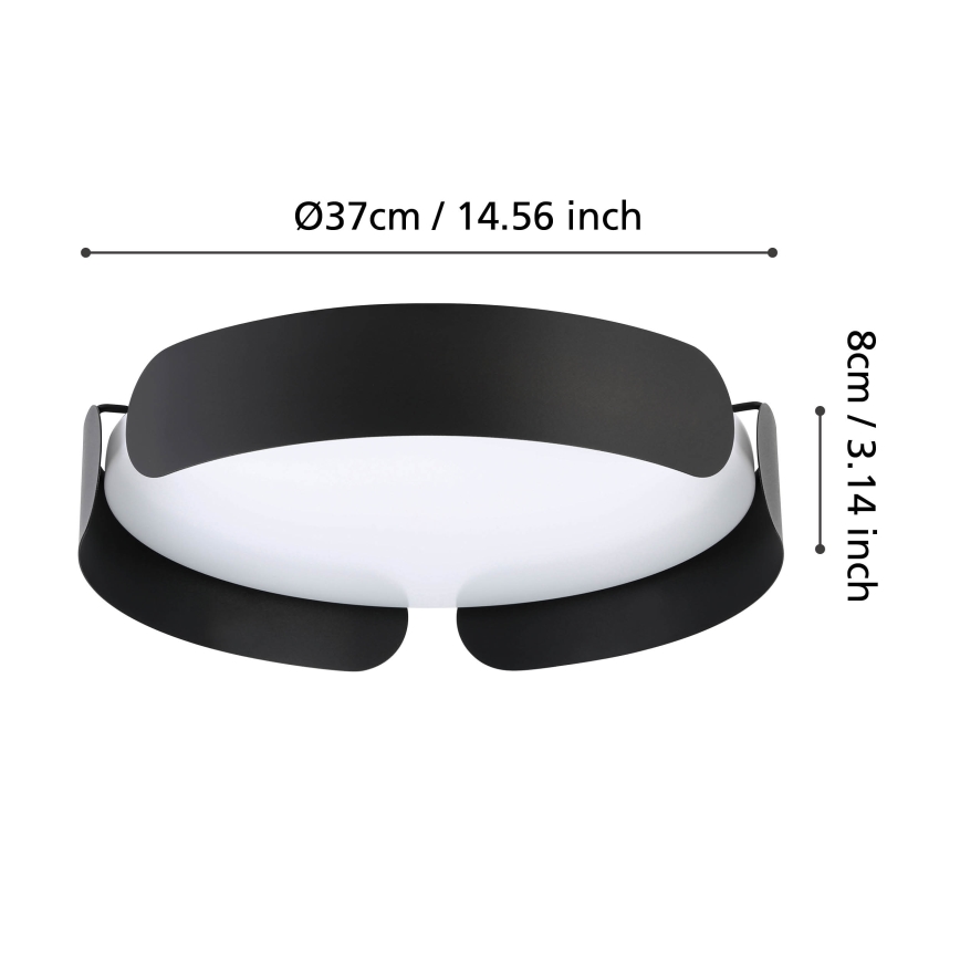 Eglo - LED laevalgusti LED/20W/230V Ø 37 cm must