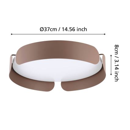 Eglo - LED laelamp LED/20W/230V, läbimõõt 37 cm, pruun