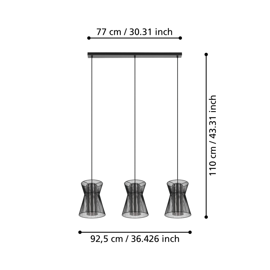 Eglo - Lühter 3xE27/40W/230V must