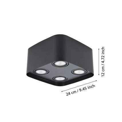 Eglo - LED RGBW Hämardatav kohtvalgusti 4xGU10/5W/230V ZigBee