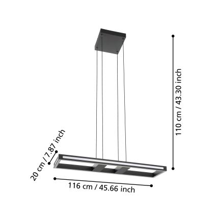 Eglo - LED Hämardatav lühter LED/21W/230V 2700-6500K