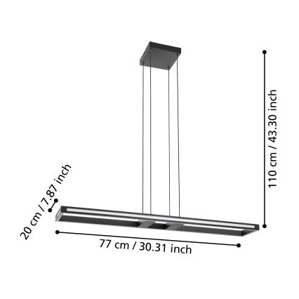 Eglo - LED Hämardatav lühter LED/33W/230V 2700-6500K