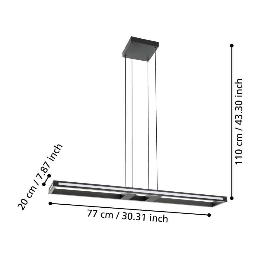 Eglo - LED Hämardatav lühter LED/33W/230V 2700-6500K