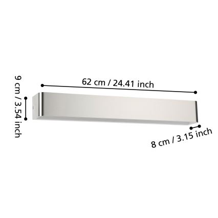 Eglo - LED Seinavalgusti vannituppa LED/26,5W/230V 3000K IP44 matt kroom